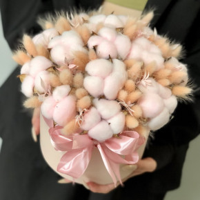 Box M из сухоцветов Зефирка